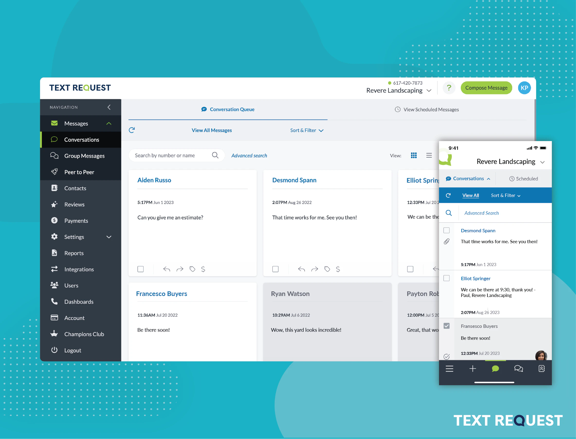 screenshot of Text Request